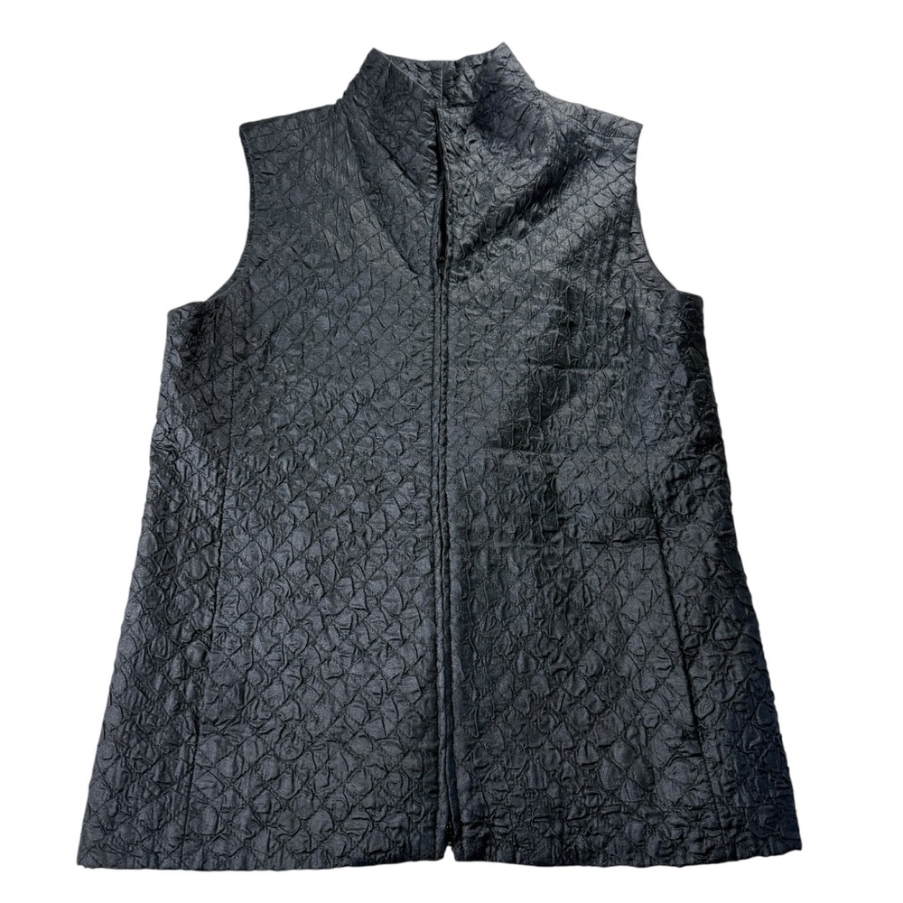 Eileen Fisher‎ Soft  Diamond Black Vest Size  XS EUC